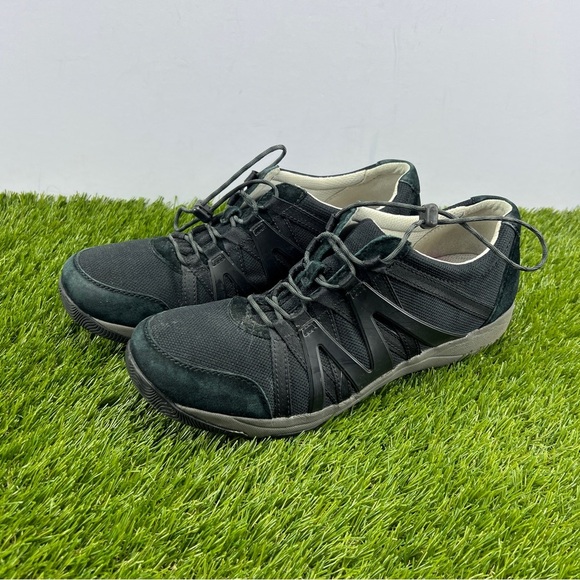 DANSKO Walking Shoes Womens 41 US 11 Black Henriette Suede Canvas Bungee Lace - Picture 1 of 8